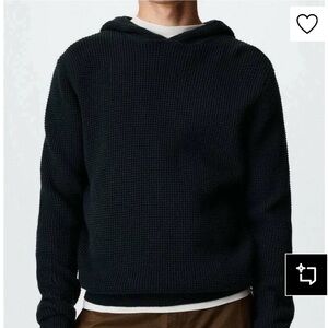 Mango Men's Dark Knit Hooded Sweater